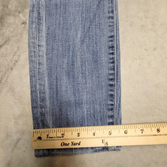 Guess Jeans Womens 31 Light Wash Power Curvy Mid Distressed Ripped Skinny Denim - Picture 6 of 11